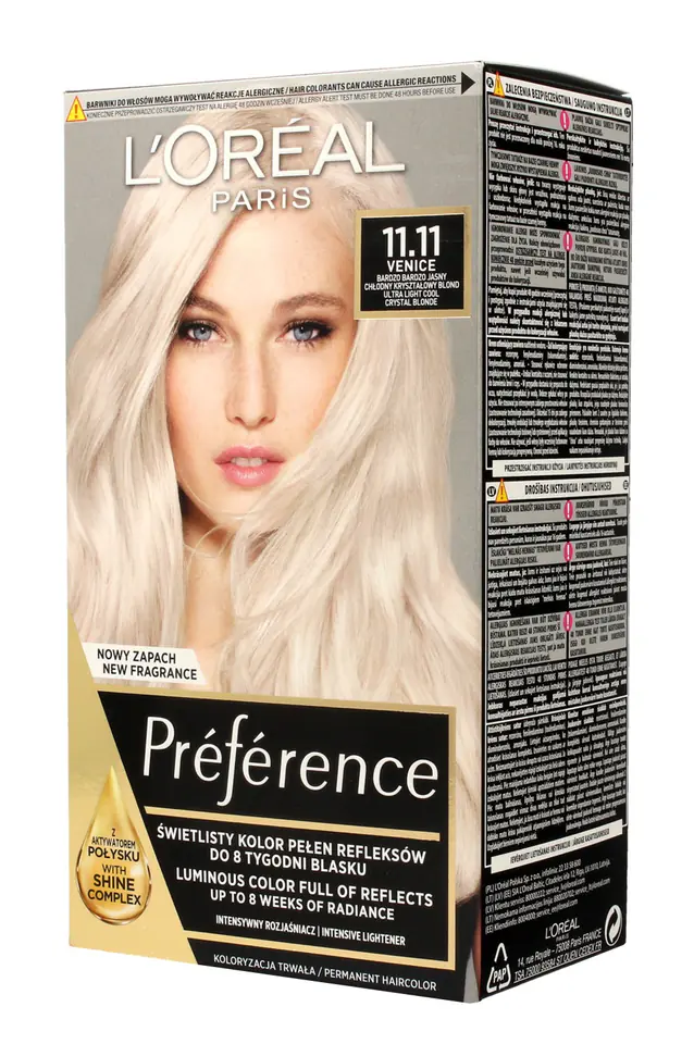 ⁨Loreal Farba Recital Preference 11.11 Bardzo Bardzo Jasny Chłodny Kryształowy Blond⁩ w sklepie Wasserman.eu