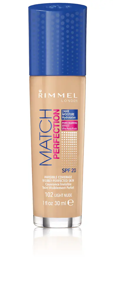 ⁨Rimmel Podkład Match Perfection nr 102 light nude 30ml⁩ w sklepie Wasserman.eu