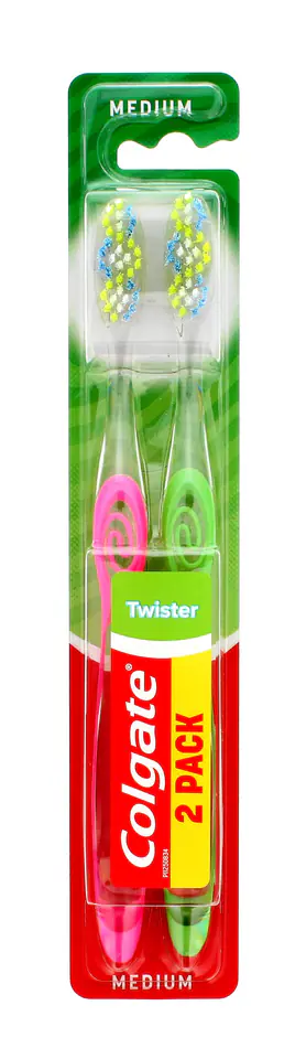 ⁨Colgate Szczoteczka Duo Twister Średnia 1+1Gratis⁩ w sklepie Wasserman.eu