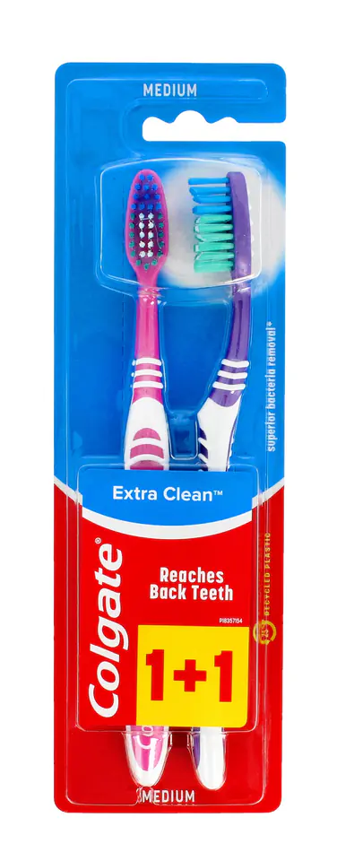 ⁨Colgate Szczoteczka DUO Extra Clean Średnia - mix kolorów 1 op.-2szt⁩ w sklepie Wasserman.eu