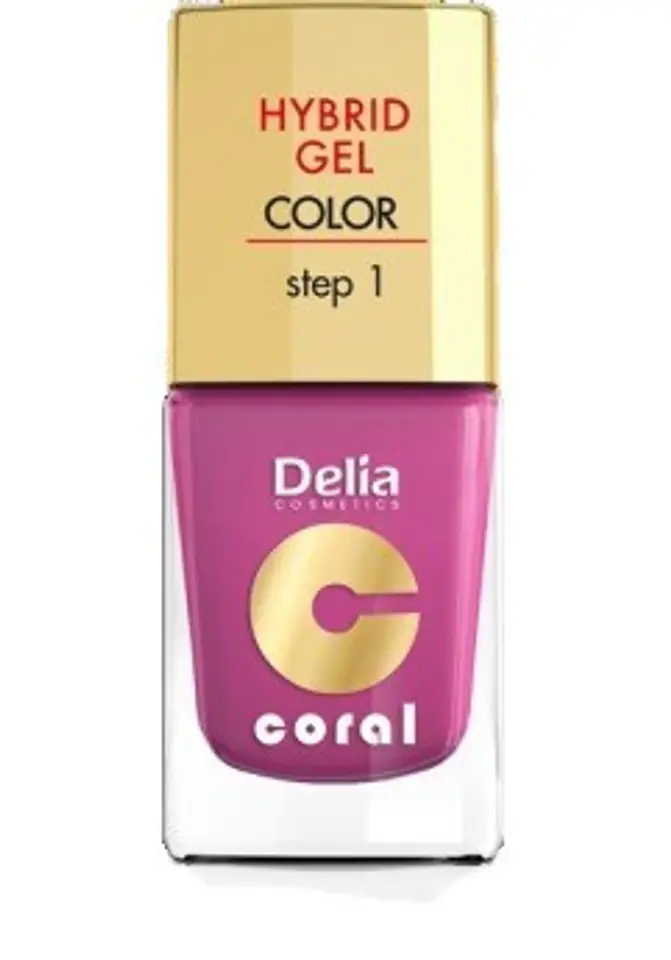 ⁨Delia Cosmetics Coral Hybrid Gel Nail Enamel No. 21 fuchsia 11ml⁩ at Wasserman.eu