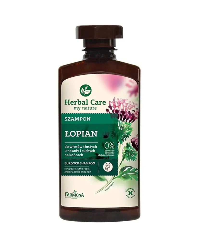 ⁨Herbal Care Szampon do włosów tłustych u nasady i suchych na końcach Łopian 330ml⁩ w sklepie Wasserman.eu