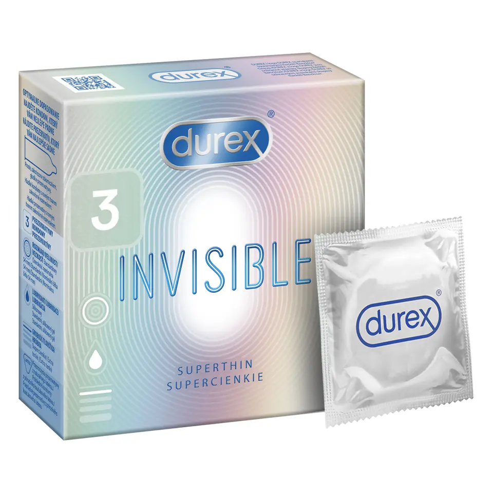 ⁨Durex Invisible Extra Sensitive Condoms 3pcs⁩ at Wasserman.eu