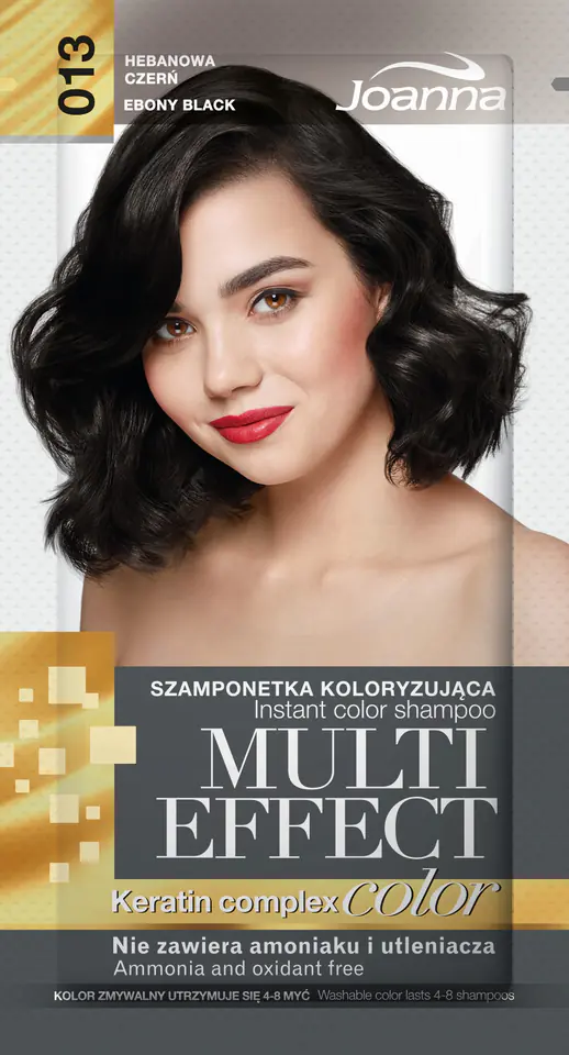 ⁨Joanna Multi Effect Color Keratin Complex Szamponetka 13 Hebanowa Czerń 35g⁩ w sklepie Wasserman.eu