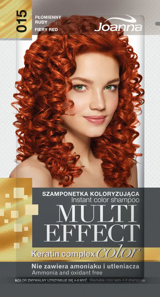 ⁨Joanna Multi Effect Color Keratin Complex Szamponetka 15 Płomienny Rudy 35g⁩ w sklepie Wasserman.eu