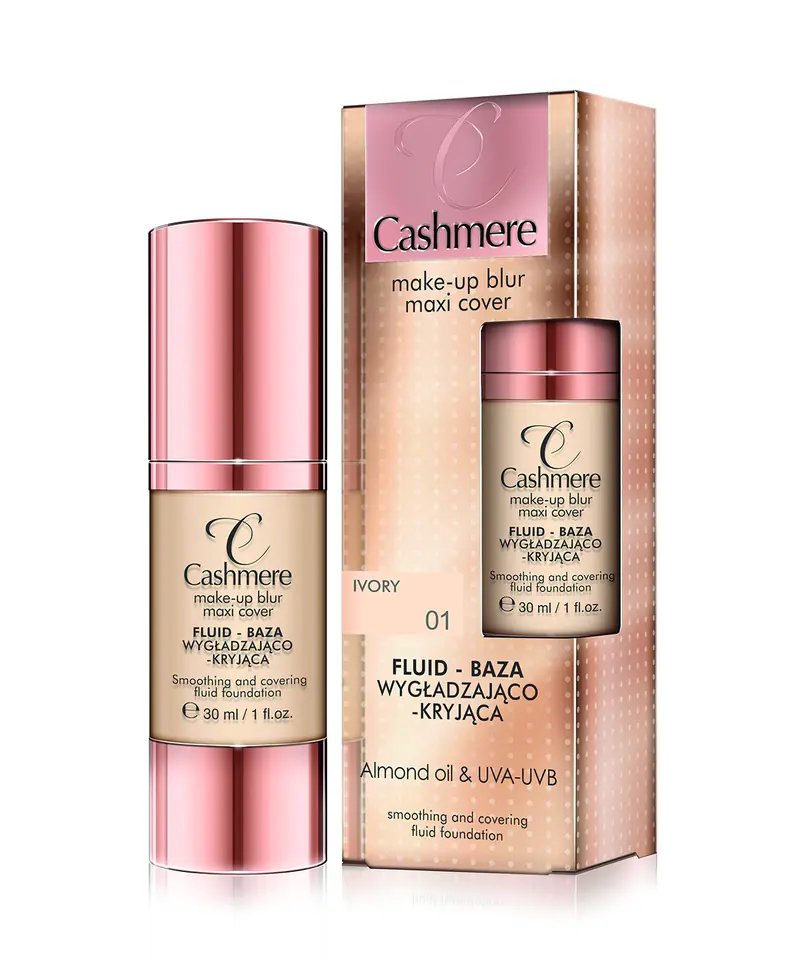 ⁨Dax Cosmetics Cashmere Fluid -Smoothing and covering base No. 01 Ivory 30ml⁩ at Wasserman.eu