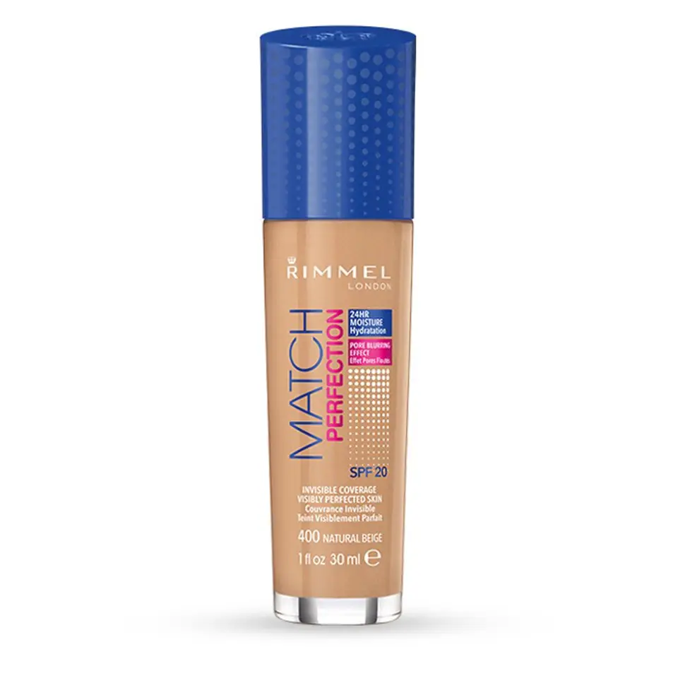 ⁨Rimmel Match Perfection Foundation No. 400 natural beige 30ml⁩ at Wasserman.eu