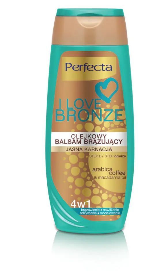 ⁨Perfecta I Love Bronze Balsam brązujący olejkowy 4w1 jasna karnacja 250ml⁩ w sklepie Wasserman.eu