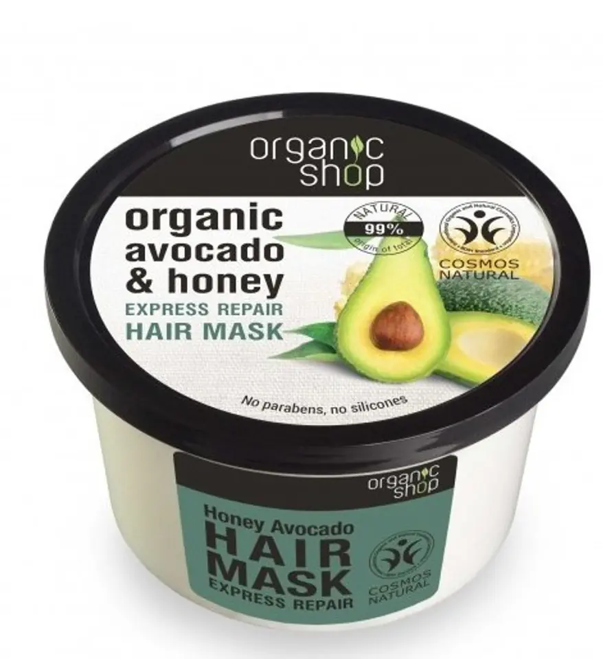 ⁨Organic Shop Hair Mask Regeneration and Organic Strengthening Avocado and Honey 250 ml⁩ at Wasserman.eu