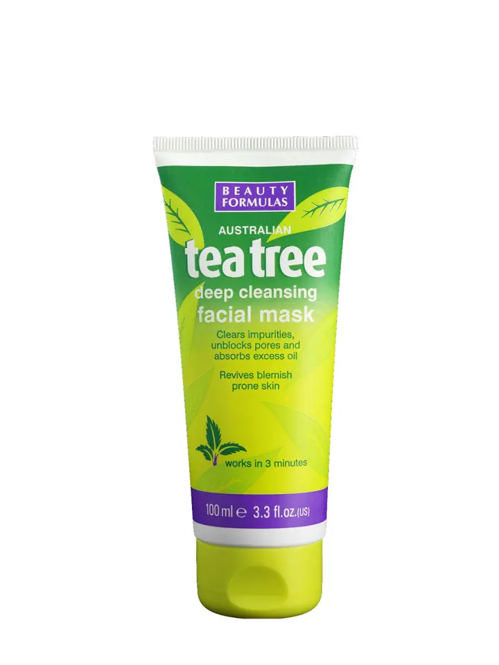 ⁨Beauty Formulas Tea Tree Maska glinkowa głęboko oczyszczająca 100ml⁩ w sklepie Wasserman.eu