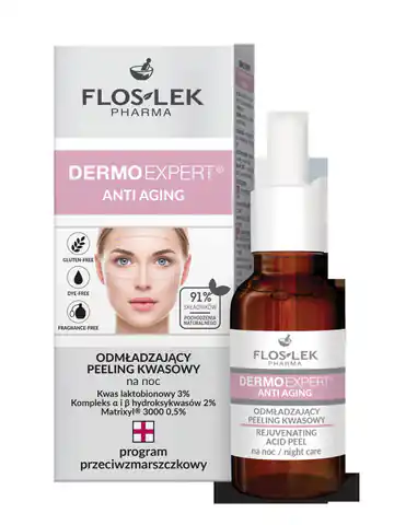 ⁨Floslek DERMO EXPERT® ANTI AGING Rejuvenating acid peeling for night 30 ml⁩ at Wasserman.eu