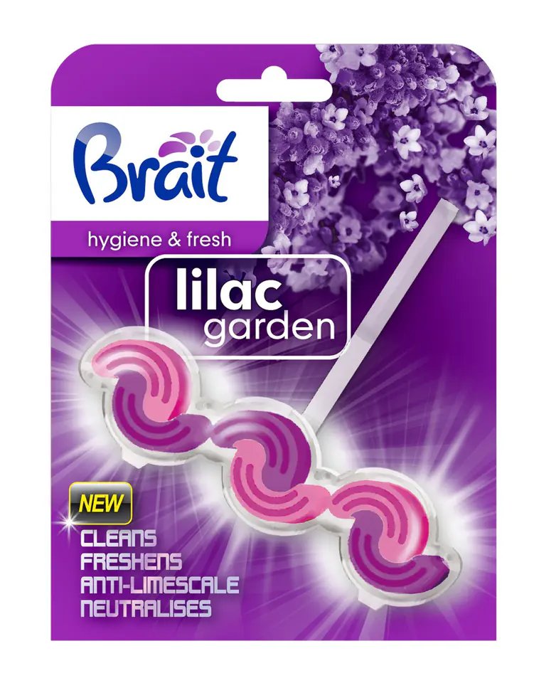 ⁨Brait Kostka toaletowa 2-fazowa do WC Lilac Garden 45g⁩ w sklepie Wasserman.eu