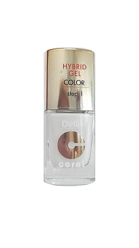 ⁨Delia Cosmetics Coral Hybrid Gel Nail Enamel No. 25 white 11ml⁩ at Wasserman.eu