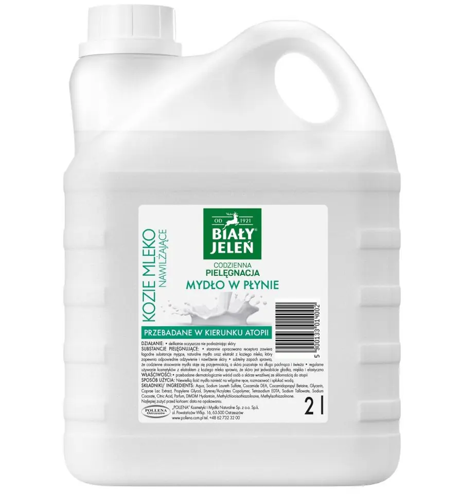 ⁨White Deer Hypoallergenic Moisturizing Liquid Soap Goat Milk 2L⁩ at Wasserman.eu
