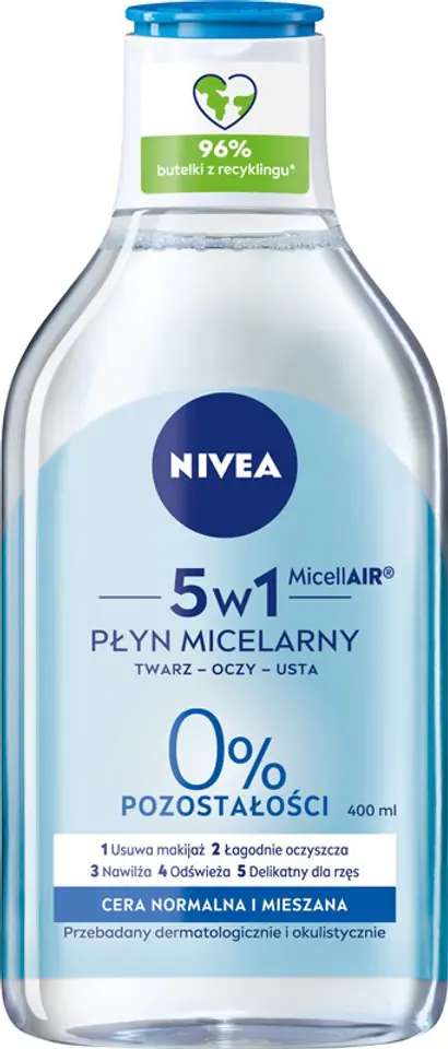 ⁨Nivea Płyn micelarny do demakijażu do cery normalnej i mieszanej 400ml⁩ w sklepie Wasserman.eu