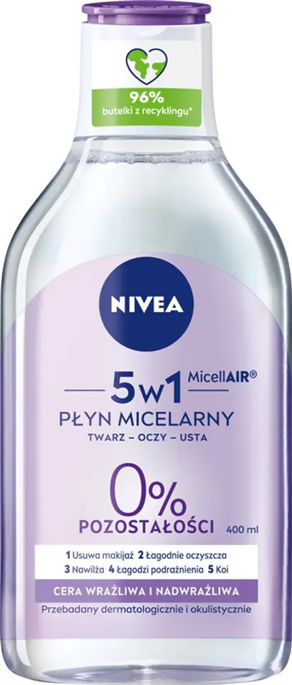 ⁨Nivea Sensitive Micellar Liquid 3in1 for Sensitive Skin 400ml⁩ at Wasserman.eu