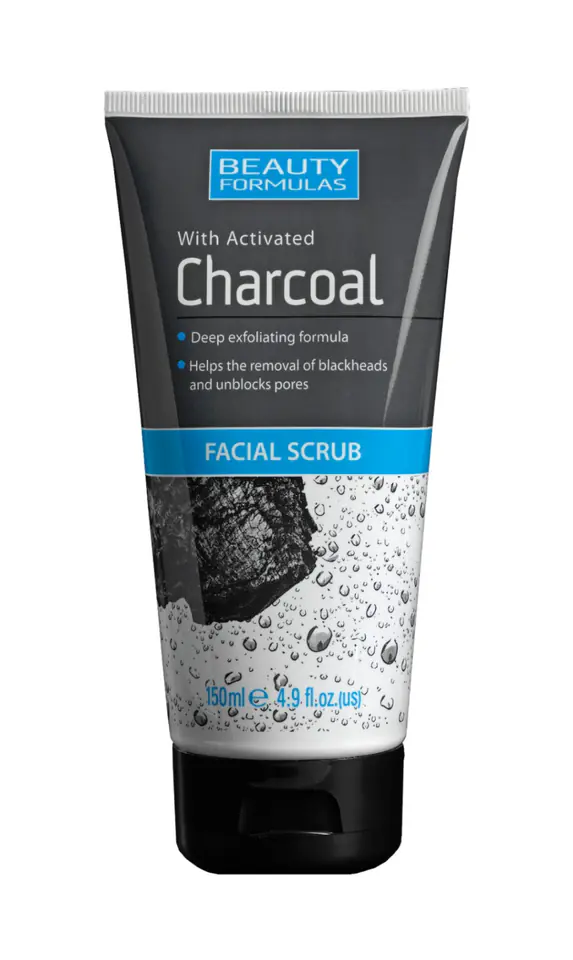 ⁨Beauty Formulas Charcoal Deep Cleansing Facial Scrub with activated charcoal 150ml⁩ at Wasserman.eu