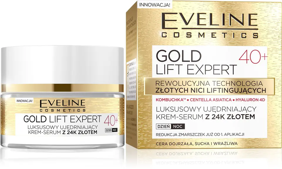 ⁨Eveline Gold Lift Expert 40+ Krem-serum ujędrniający na dzień i noc 50ml⁩ w sklepie Wasserman.eu