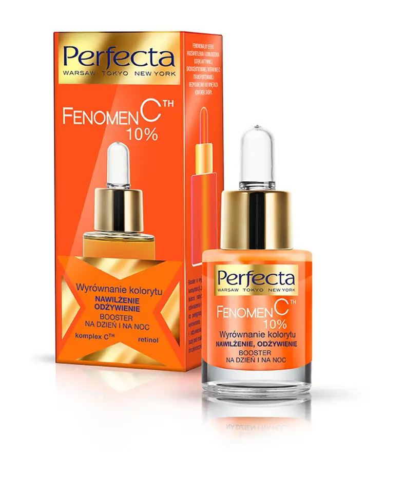 ⁨Perfecta Fenomen C 10% Booster Wyrównanie kolorytu,nawilżenie,odżywienie na dzień i noc 15ml⁩ w sklepie Wasserman.eu