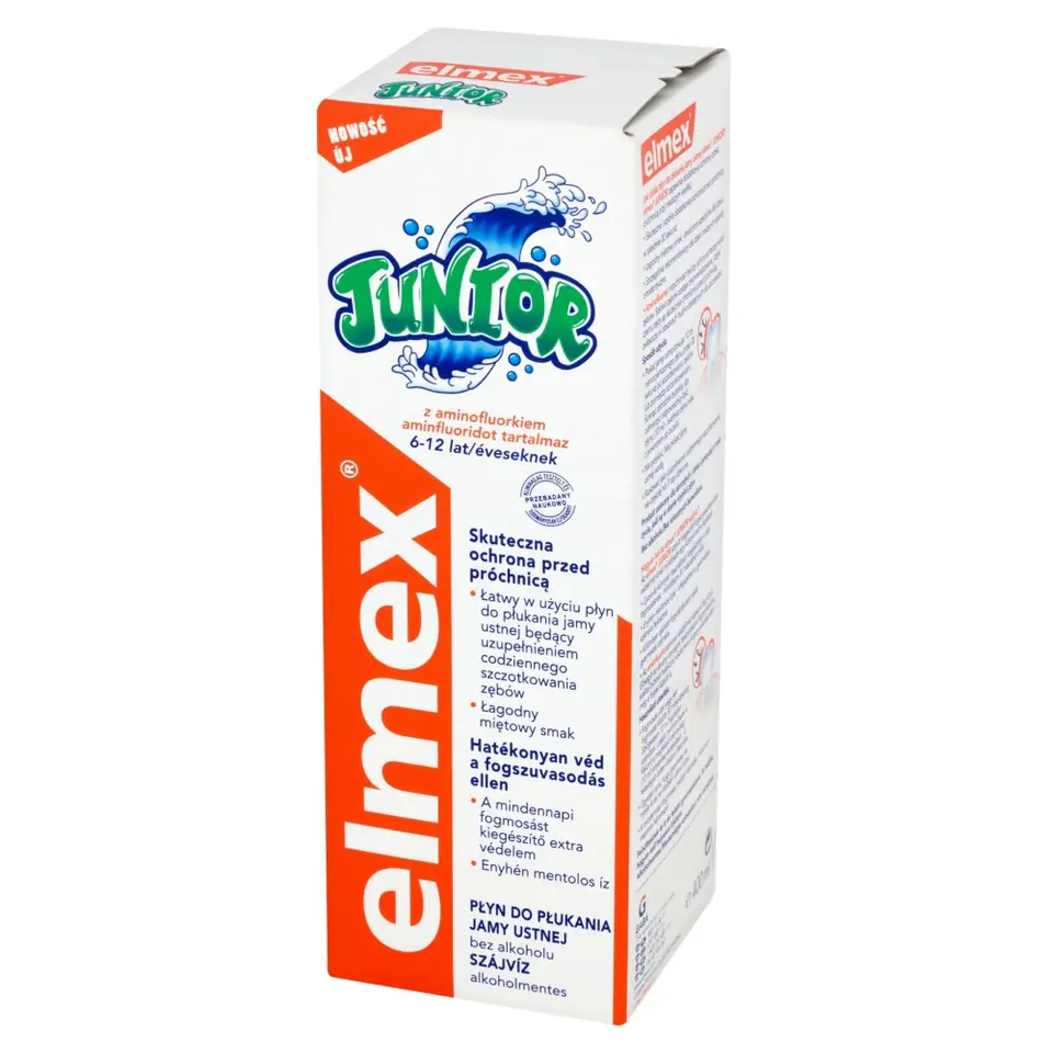 ⁨Elmex Junior Płyn do płukania jamy ustnej dla dzieci 6-12 lat 400ml⁩ w sklepie Wasserman.eu