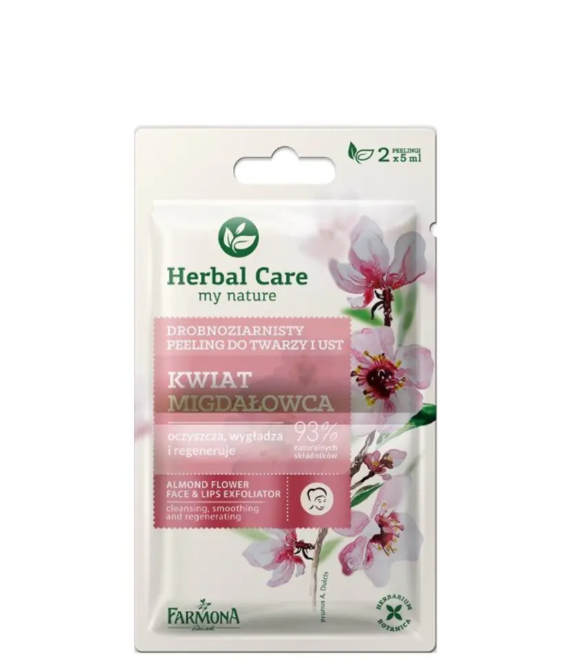 ⁨HERBAL CARE Peeling drobnoziarnisty do twarzy Kwiat Migdałowca 2 x 5 g⁩ w sklepie Wasserman.eu