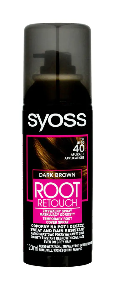 ⁨Syoss Root Retoucher Spray maskujący odrosty - Ciemny Brąz 120ml⁩ w sklepie Wasserman.eu