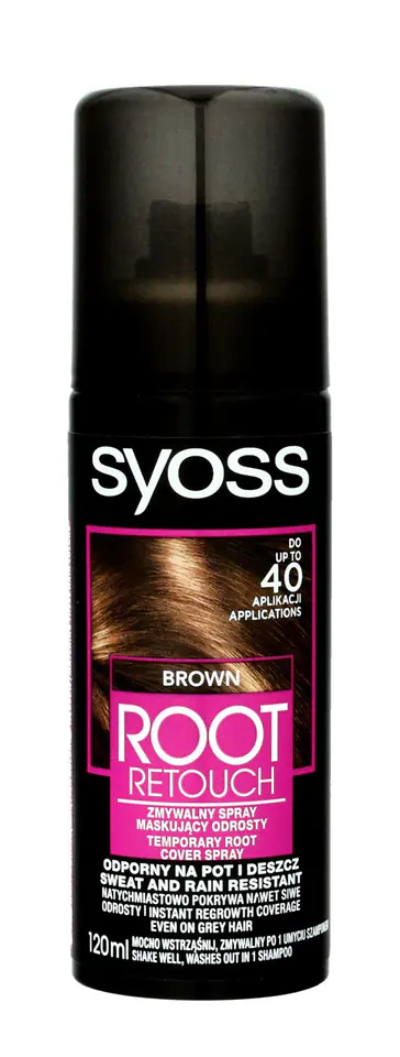 ⁨Syoss Root Retoucher Spray maskujący odrosty - Brąz 120ml⁩ w sklepie Wasserman.eu