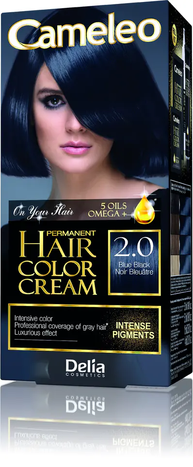 ⁨Delia Cosmetics Cameleo HCC Permanent Paint Omega+ No. 2.0 Blue Black 1op.⁩ at Wasserman.eu