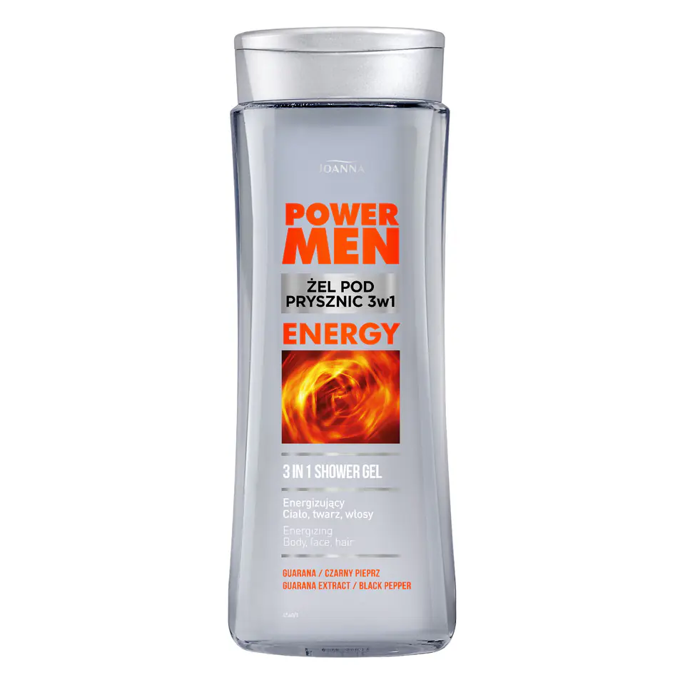 ⁨Joanna Power Men Żel pod prysznic Czarny Pieprz i Guarana 300ml⁩ w sklepie Wasserman.eu