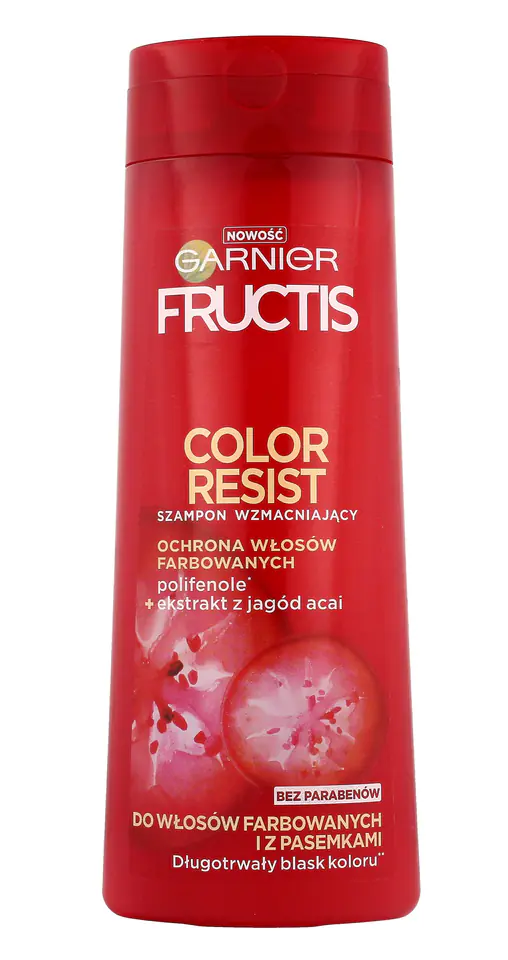 ⁨Fructis Color Resist Szampon do włosów farbowanych i z pasemkami 400ml⁩ w sklepie Wasserman.eu