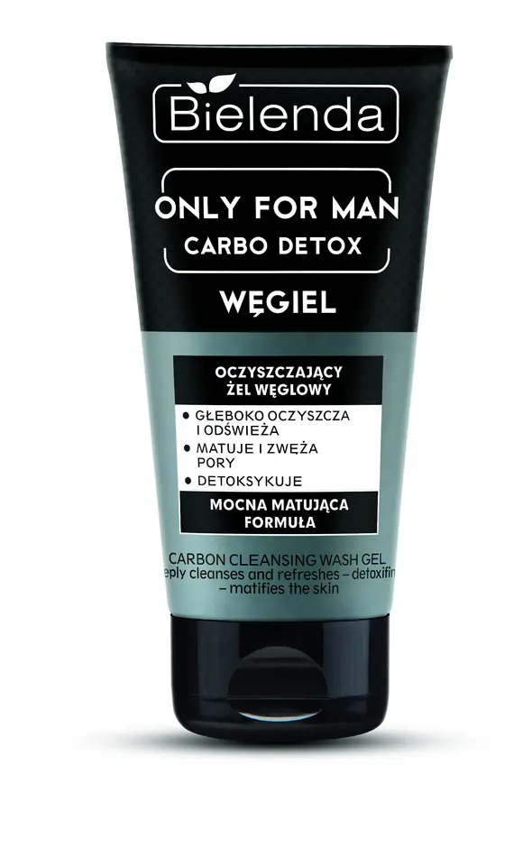 ⁨Bielenda Only for Man Carbo Detox Cleansing Gel for Face Wash with Charcoal 150ml⁩ at Wasserman.eu