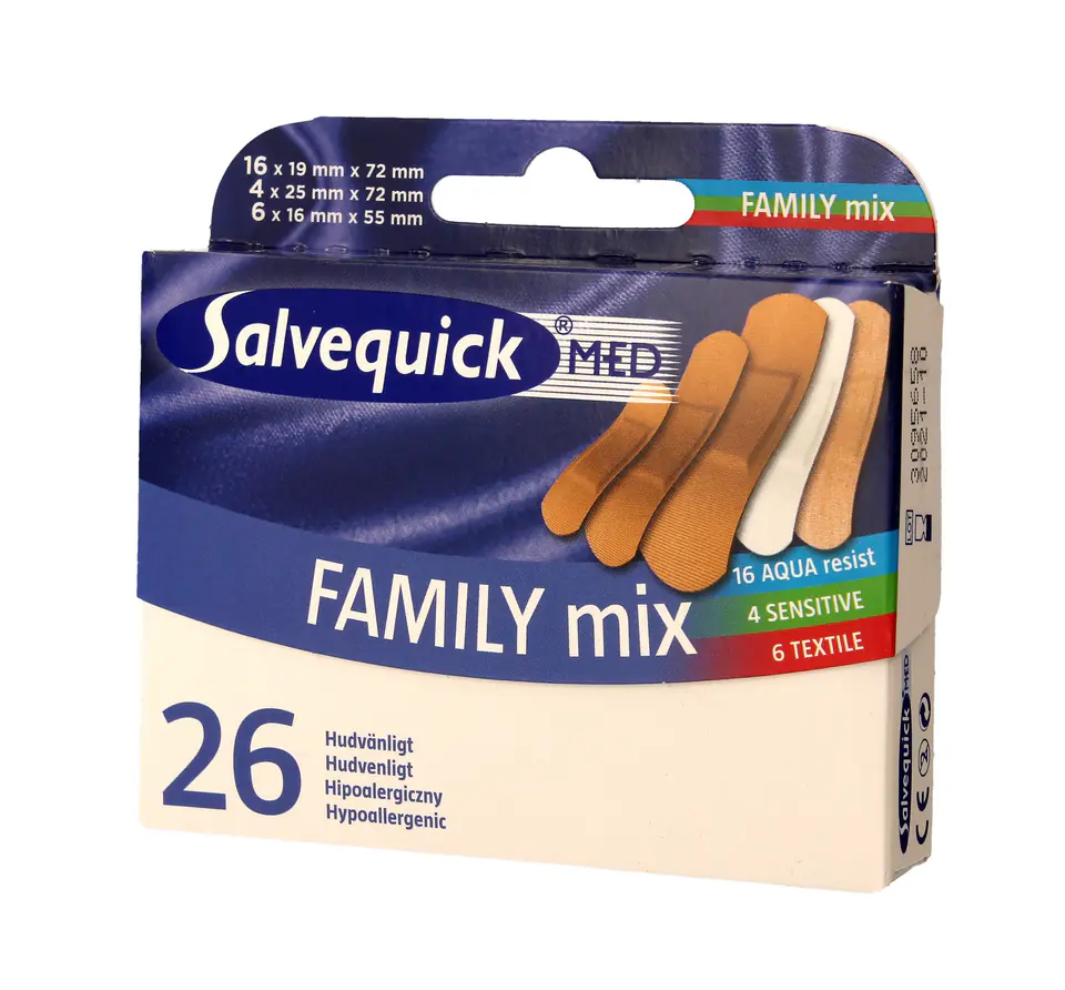 ⁨Salvequick Plastry Family Mix 1op.-26szt⁩ w sklepie Wasserman.eu