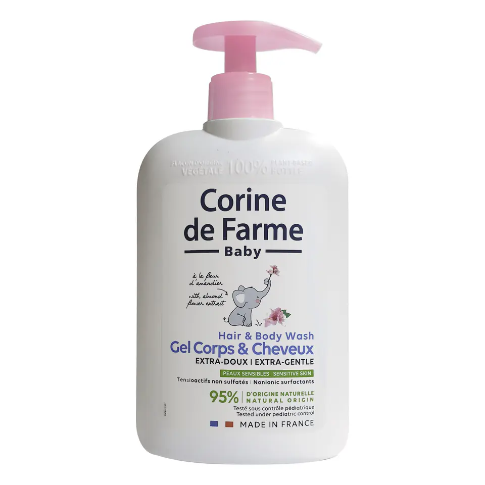 ⁨Corine de Farme BeBe Extra delikatny żel do mycia ciała i włosów 2w1 migdałowy 500ml⁩ w sklepie Wasserman.eu