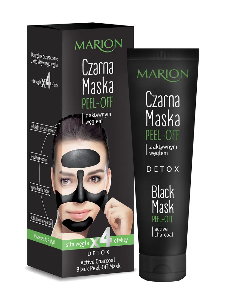 ⁨Marion Detox Aktywny Węgiel Maska czarna peel-off 25g⁩ w sklepie Wasserman.eu