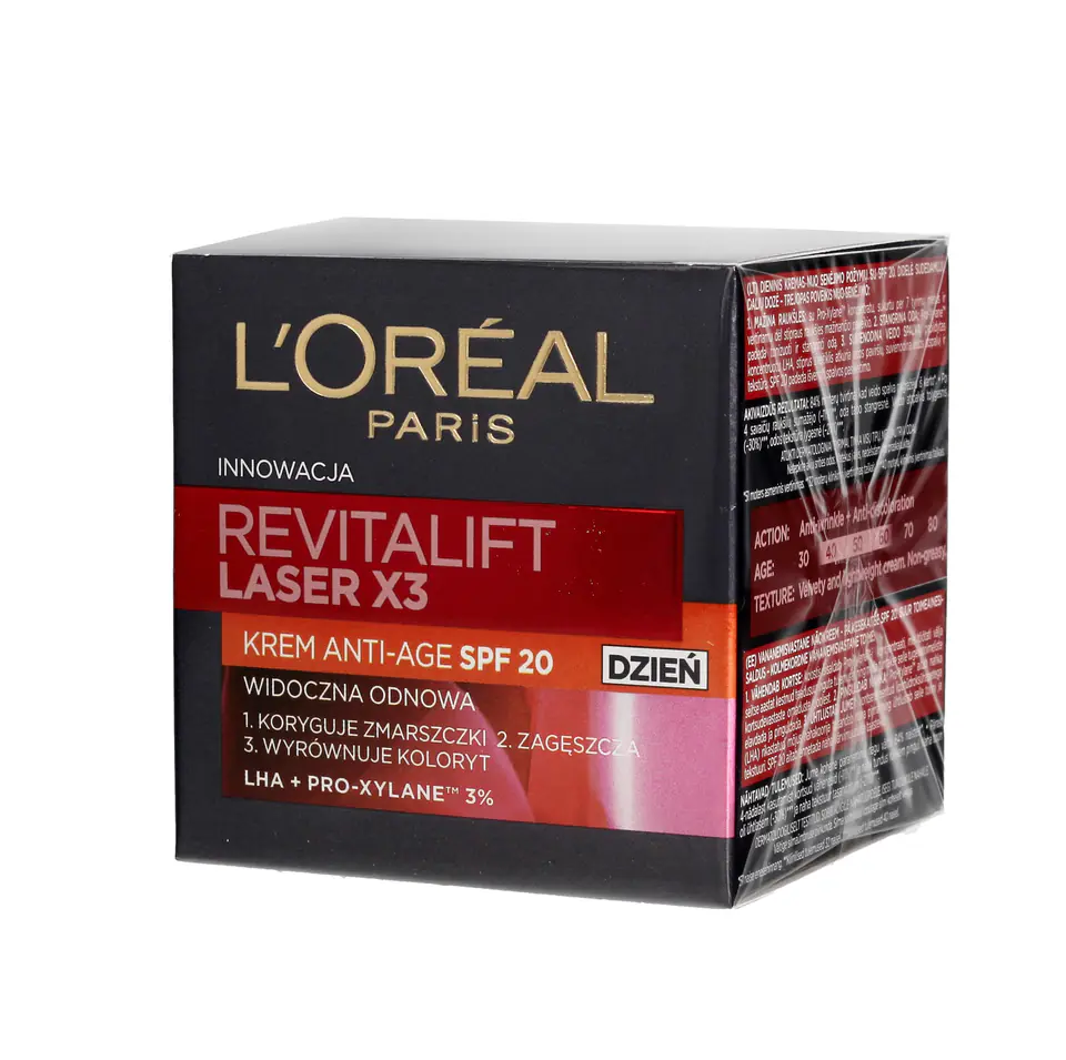 ⁨Loreal Revitalift Laser Krem przeciwzmarszczkowy SPF20 na dzień 50ml⁩ w sklepie Wasserman.eu