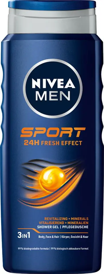 ⁨Nivea Men Shower Gel Sport 24H Fresh Effect 500ml⁩ at Wasserman.eu