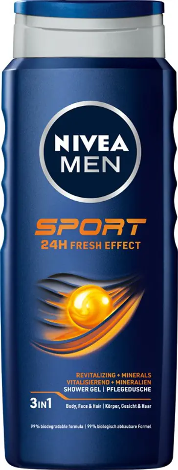 ⁨Nivea Men Żel pod prysznic Sport 24H Fresh Effect 500ml⁩ w sklepie Wasserman.eu