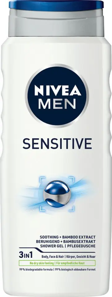 ⁨Nivea Men Shower Gel Sensitive 500ml⁩ at Wasserman.eu