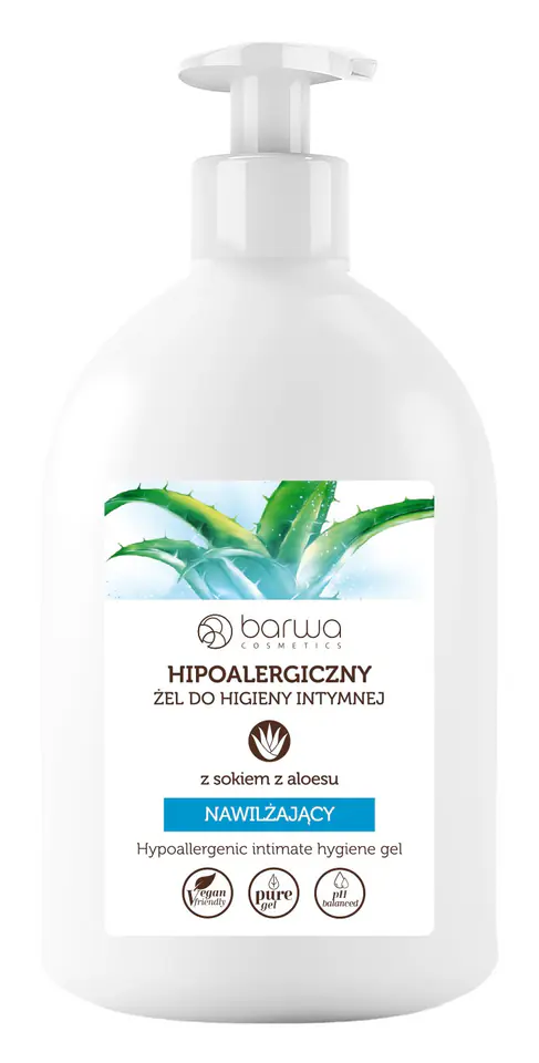 ⁨Barwa Hipoalergiczny nawilżający żel do higieny intymnej Aloes 500ml⁩ w sklepie Wasserman.eu