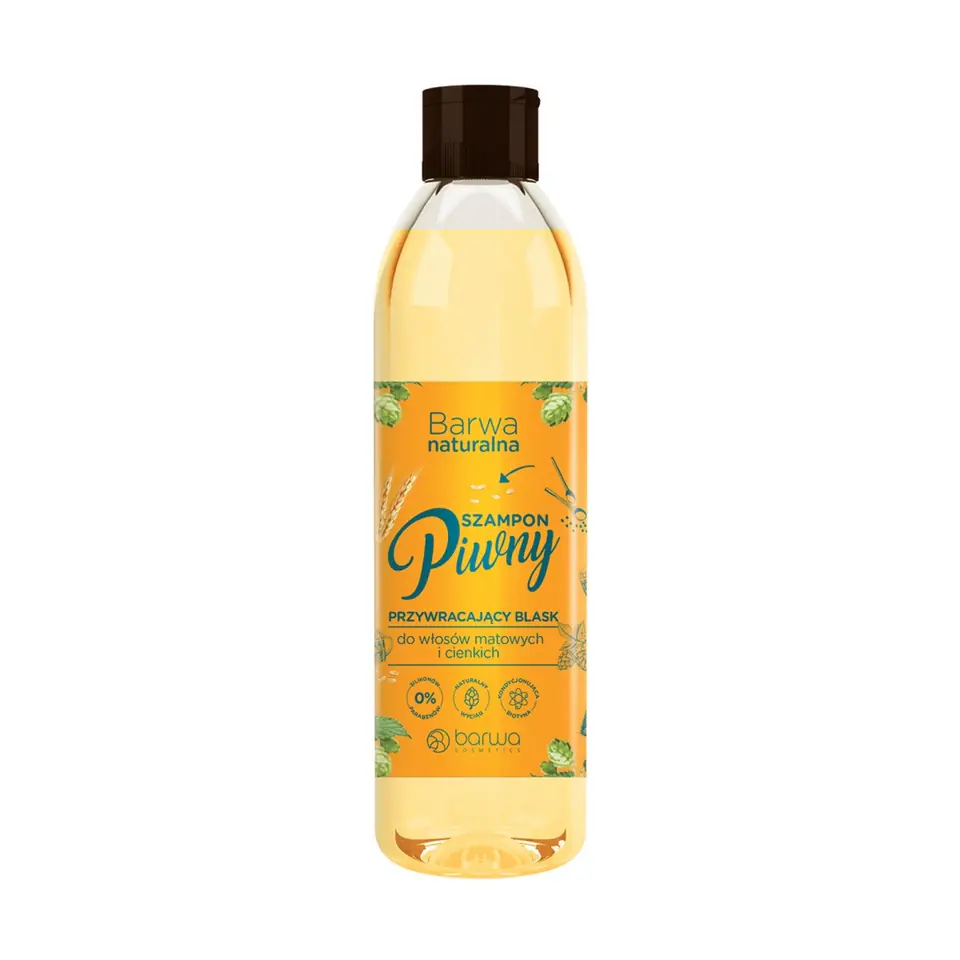 ⁨Natural Hair Shampoo Beer restoring shine - thin and dull hair 300ml⁩ at Wasserman.eu