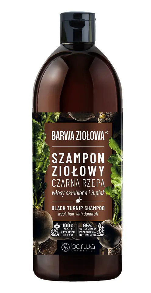 ⁨Barwa Ziołowa Szampon do włosów Czarna Rzepa - włosy osłabione i z łupieżem 480ml⁩ w sklepie Wasserman.eu