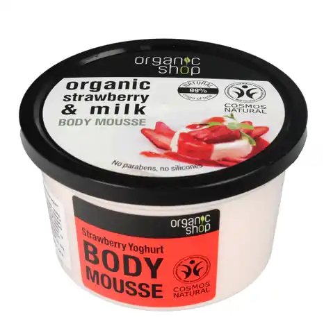 ⁨Organic Shop Body Mousse Strawberries & Milk 250ml⁩ at Wasserman.eu