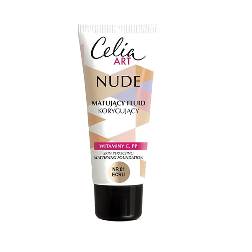 ⁨Celia Art Nude Matujący Fluid korygujący nr 01 ecru 30ml⁩ w sklepie Wasserman.eu