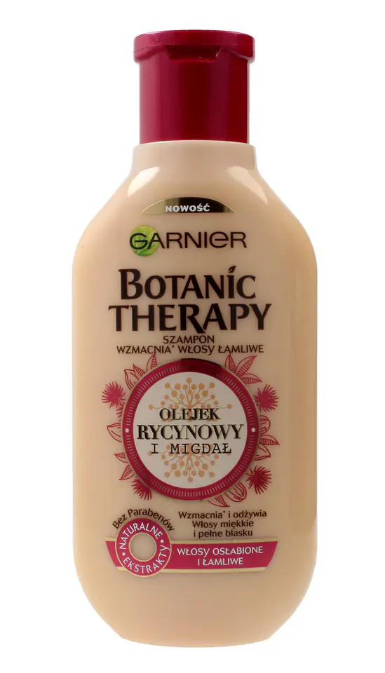 ⁨Garnier Botanic Therapy Olejek Rycynowy i Migdał Szampon do włosów osłabionych i łamliwych 400ml⁩ w sklepie Wasserman.eu