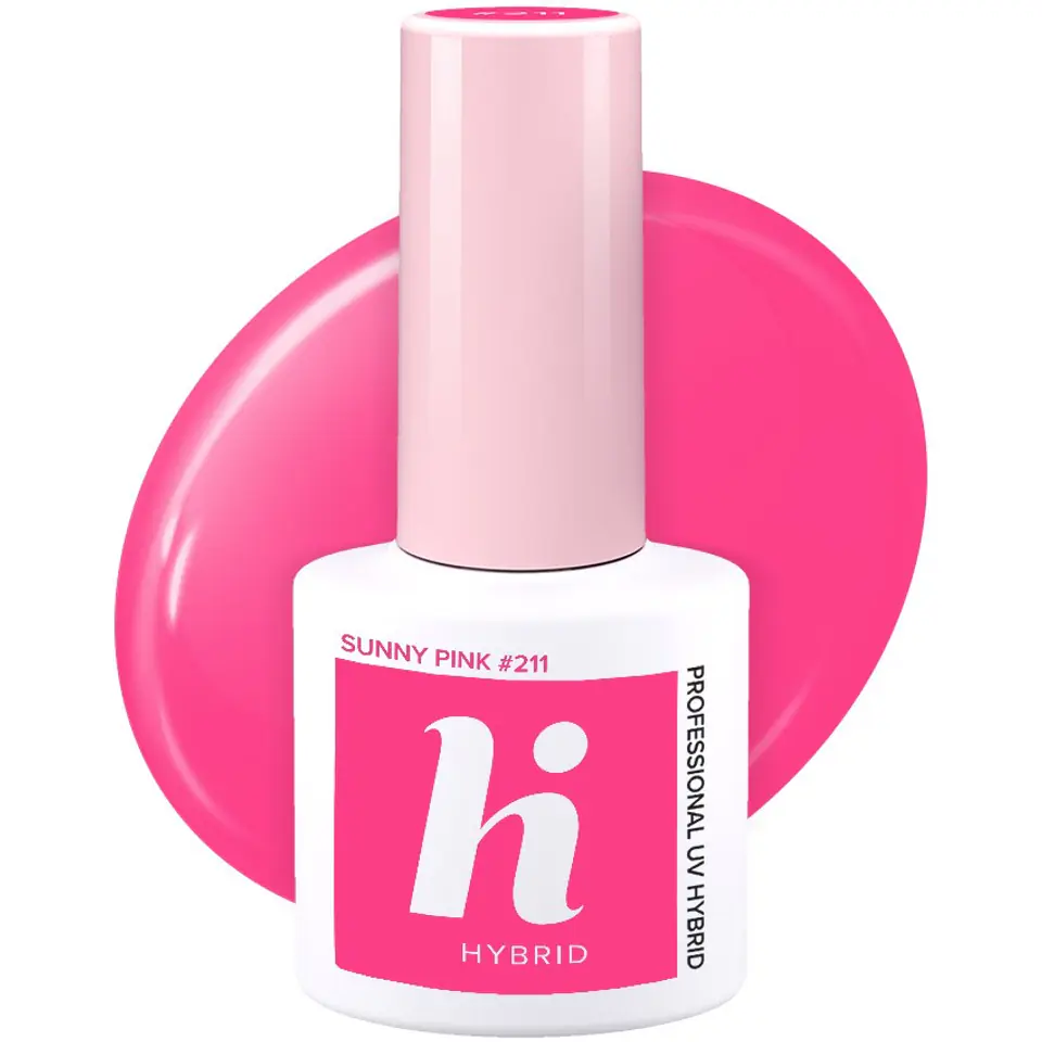 ⁨HI HYBRID Lakier hybrydowy Party #211 Sunny Pink  5ml⁩ w sklepie Wasserman.eu