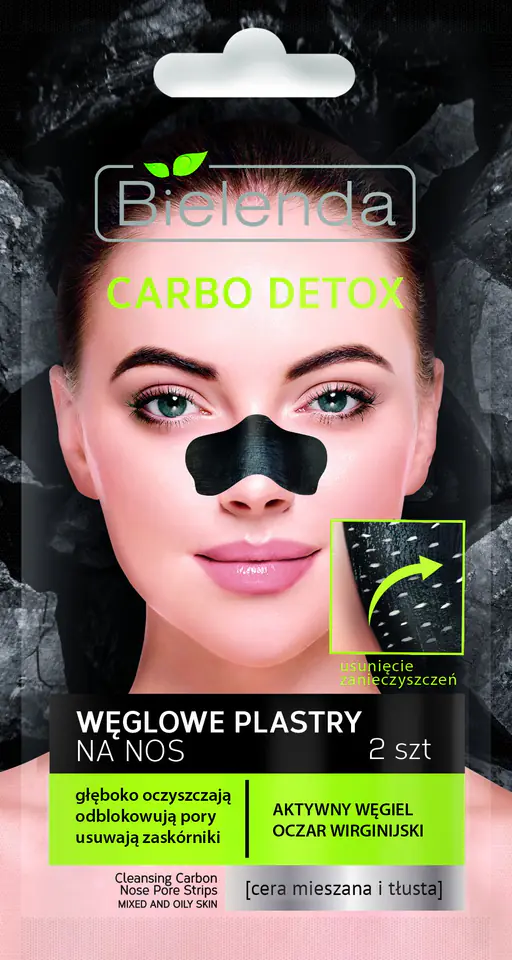 ⁨Bielenda Carbo Detox Czarny Węgiel Plastry oczyszczające na nos 1op.-2szt⁩ w sklepie Wasserman.eu