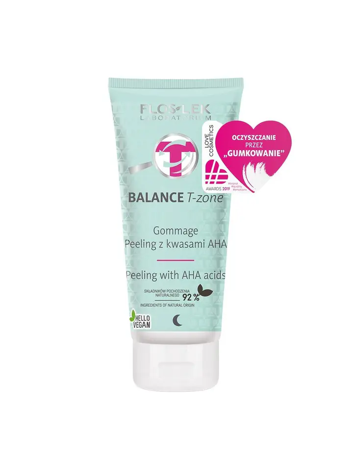 ⁨Floslek Balance T-Zone Gommage Peeling z kwasami AHA do cery mieszanej 125ml⁩ w sklepie Wasserman.eu