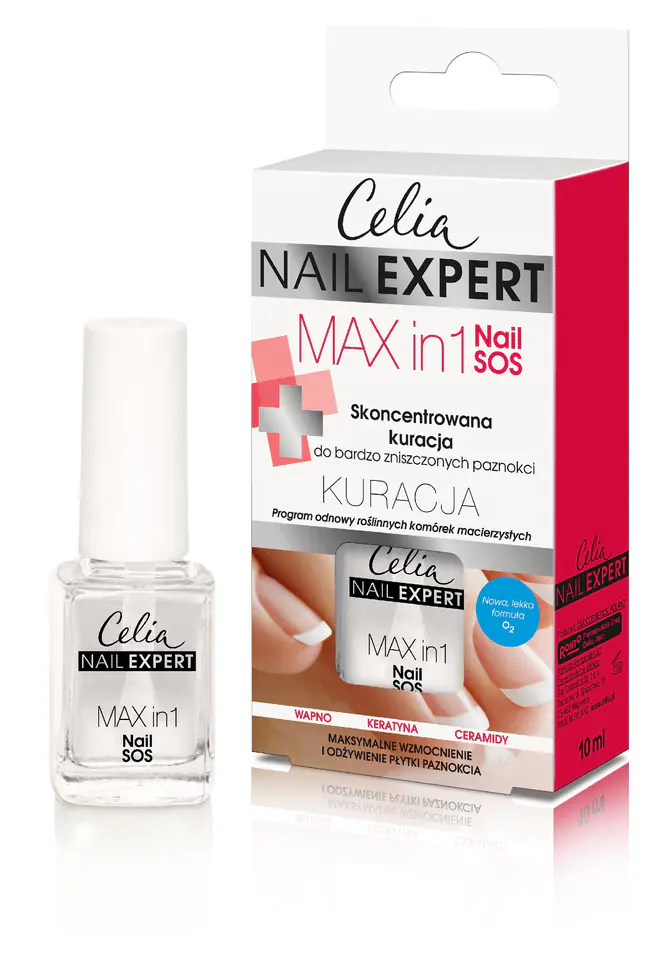 ⁨Celia Nail Expert Skoncentrowana kuracja do paznokci Max in 1 Nail SOS 10ml⁩ w sklepie Wasserman.eu