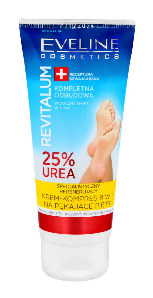 ⁨Eveline Revitalum 25% Urea Regenerating cream-compress 8in1 for cracking heels 100ml⁩ at Wasserman.eu