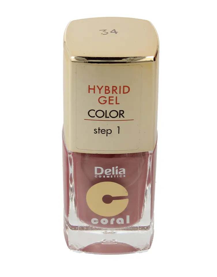 ⁨Delia Cosmetics Coral Hybrid Gel Nail Enamel No. 34 flesh-colored pearl 11ml⁩ at Wasserman.eu